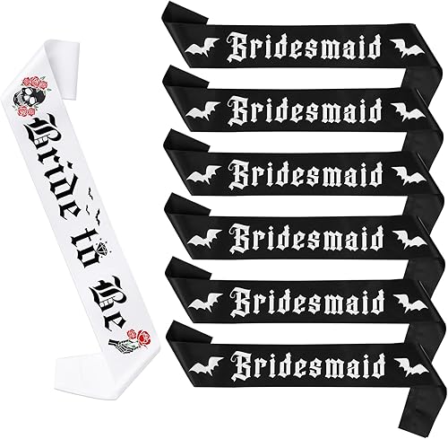 Serencatcher Juego de bandas para despedida de soltera, banda gótica para novia y dama de honor para decoración gótica de despedida de soltera,