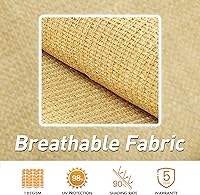 Vista 2 de Toldo rectangular de tela de refugio de 10 x 15 pies con bloqueo UV, para patio, jardín, al aire libre, cubierta de patio trasero