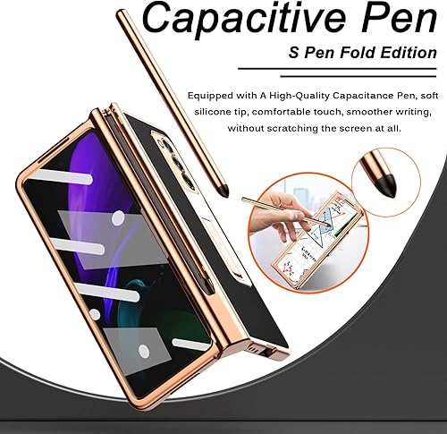 Miniatura 9 de Miimall Funda compatible con Samsung Galaxy Z Fold 2 con S Pen, lápiz capacitivo con soporte para bolígrafo, cubierta de pantalla, soporte plegable
