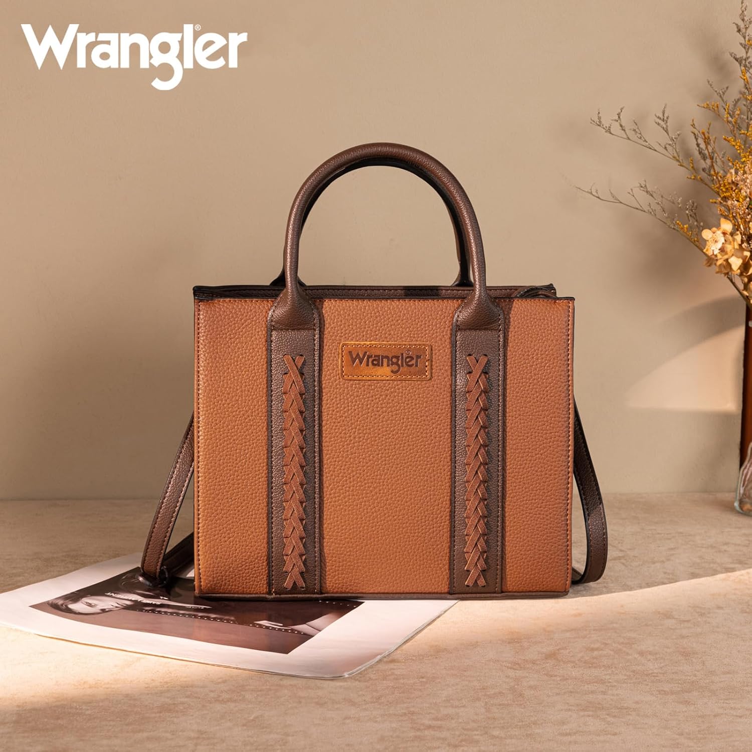 Wrangler Tote Bags for Women Top-handle Handbags and Purse for Women with Adjustable Strap - Image 3