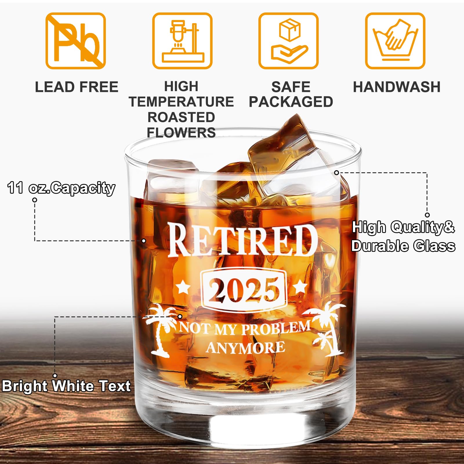 2026 Retirement Gifts for Men,2026 The Legend Has Retired-Whiskey Glass Set in Gift Box,Happy Retirement Presents for Him,Dad,Friends- Happy Retire Anniversary Card&Wood Box& Coaster&Whiskey Stones - Image 3