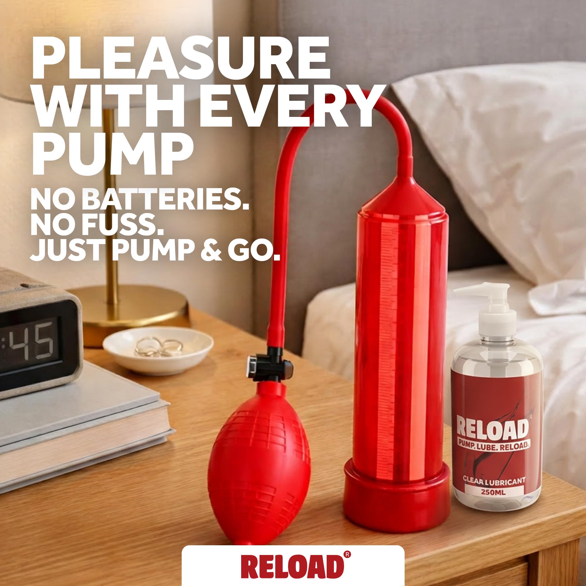 Reload The O.G. : pompe à pénis pour l'érection masculine, pompe à vide à commande manuelle dotée d'un design confortable en silicone souple, fabriquée dans un matériau sans danger pour le corps