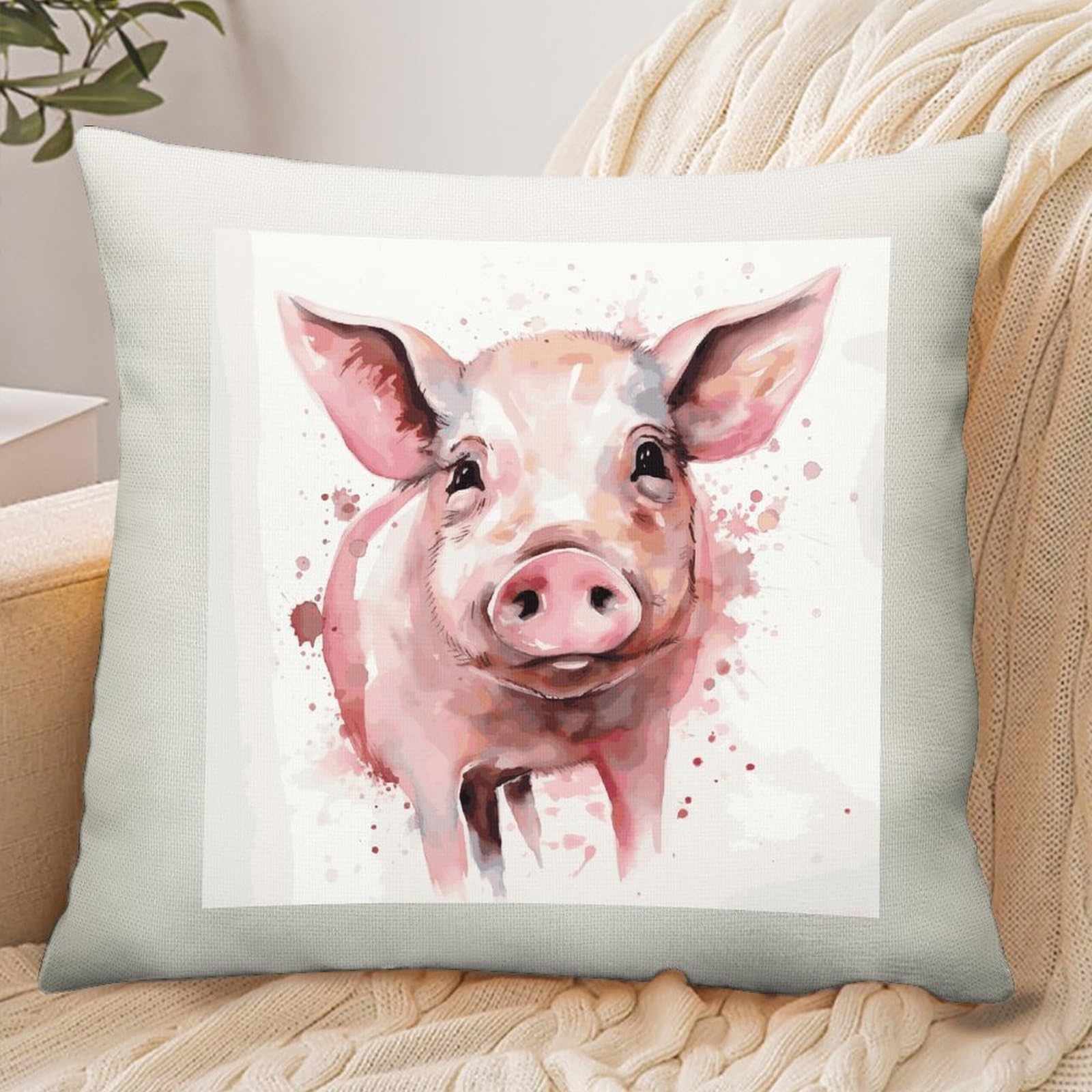 Adfgyerh Style Smiling (3) Pillow Cover Breathable,Pillowcases Boho Decorative Envelope Closure,Throw Pillow Covers For Beach,Patio,Balcony,Couch Living Room 16 * 16In
