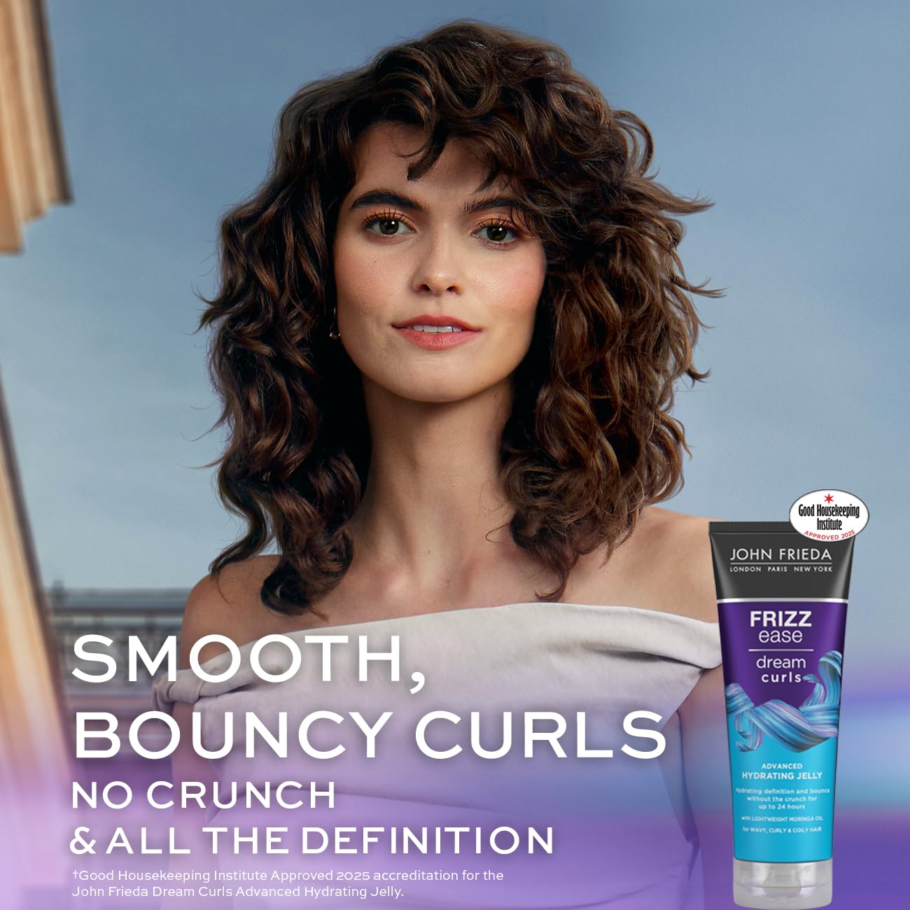 John Frieda Hydrated Jelly Dream Curls nawilżający żel nawilżający | Definiuje i utrwala bez zbrylania | Kontrola puszenia się z głębokim nawilżeniem | Kręcone i falowane włosy | 200 ml | Zaawansowana galaretka nawilżająca