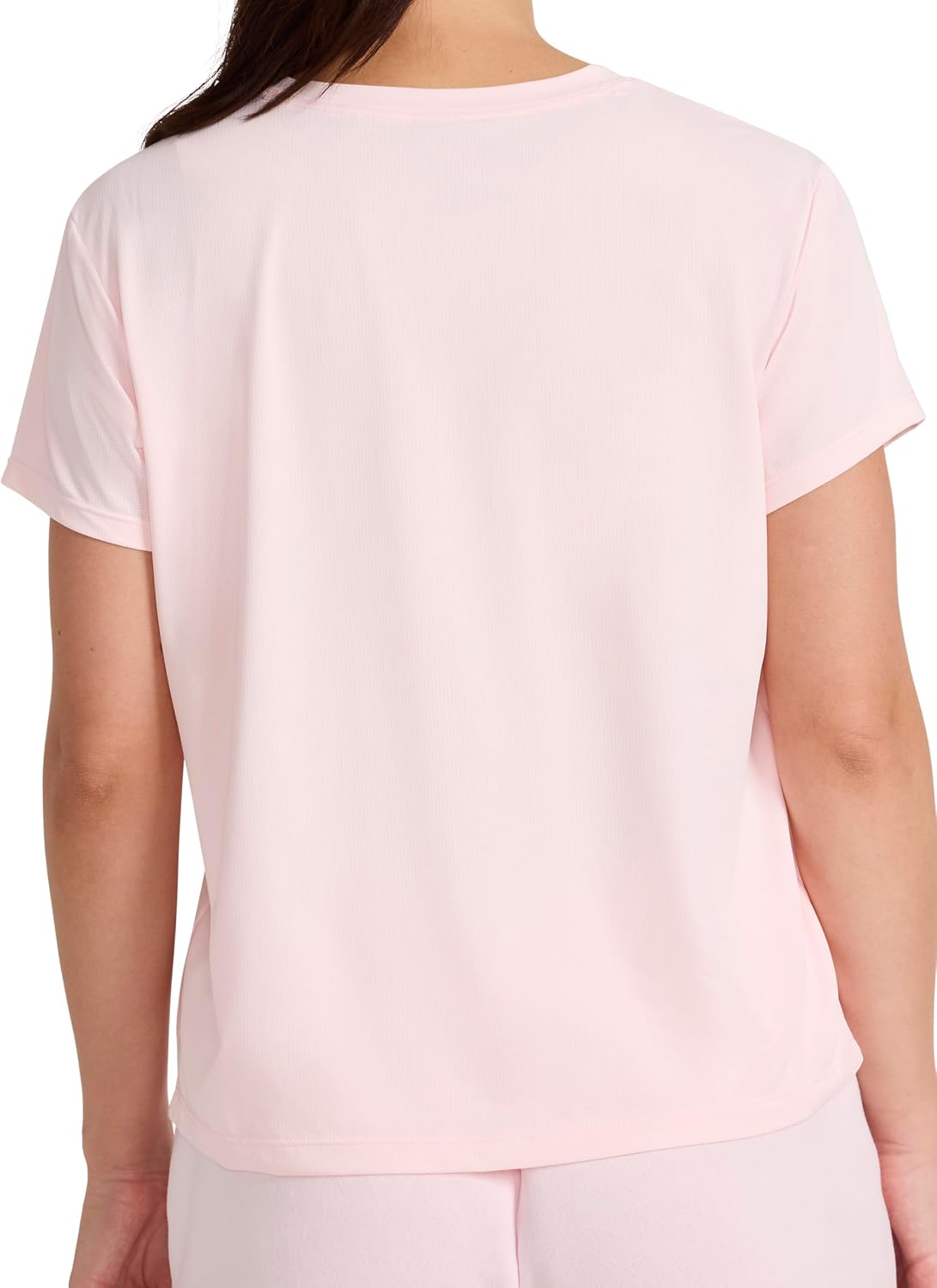 Reebok Women's Weightless Short Sleeve Mesh Crewneck T-Shirt, Standard Fit, Stretch Poly Fabric