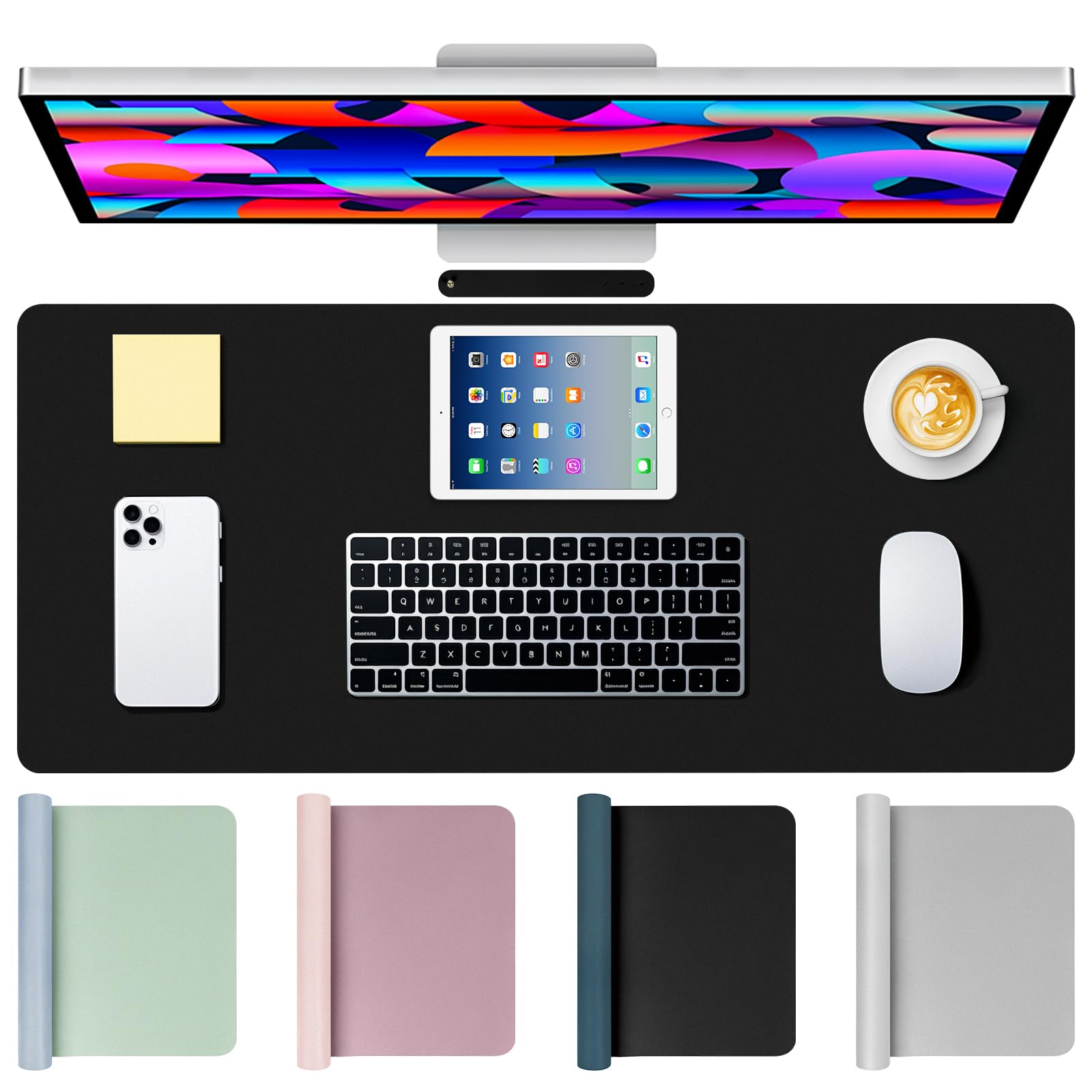 AUYAO Leather Desk Mat Waterproof Desk Pad Protector Office Deskmat Blotter Large Keyboard Pad Mouse Pad Non Slip Desk Pad Protective Computer Pad Table Protector Laptop Cushion(80 * 40cm)