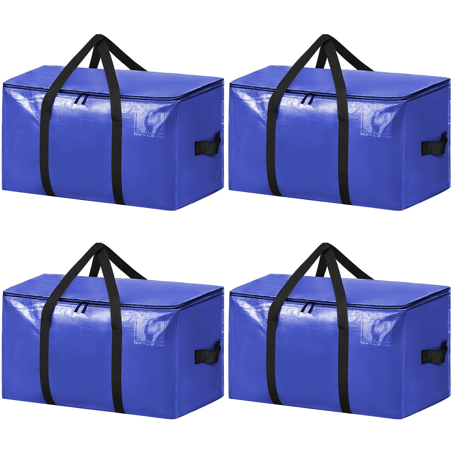 BAGAIL Heavy Duty Moving Bags with Strong Handle, Extra Large Moving Boxes, Storage Tote for Clothes, College Moving Supplies(Dark Blue, 4 Pack)