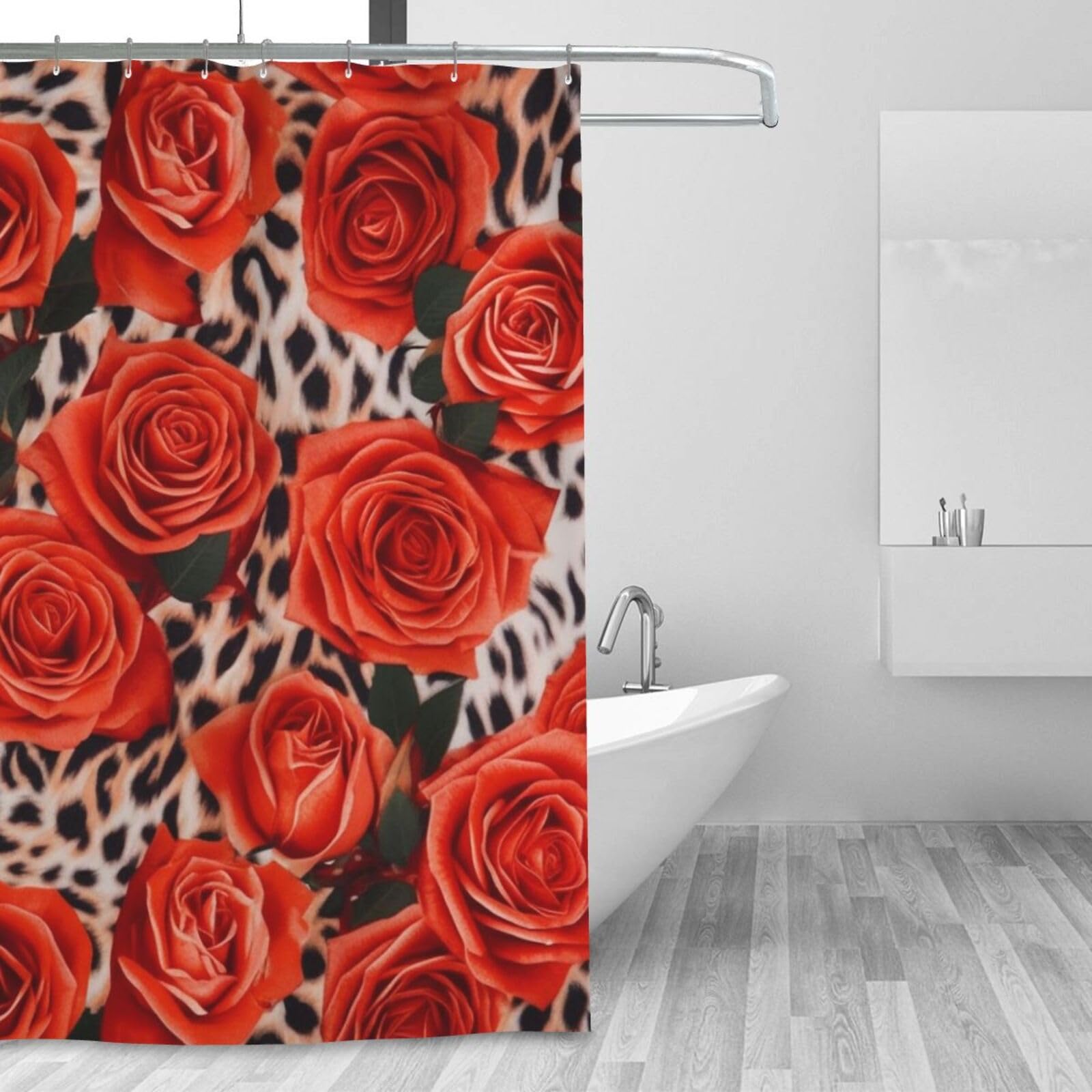 Rideau de douche imprimé animal en tissu étanche de 183x183 cm