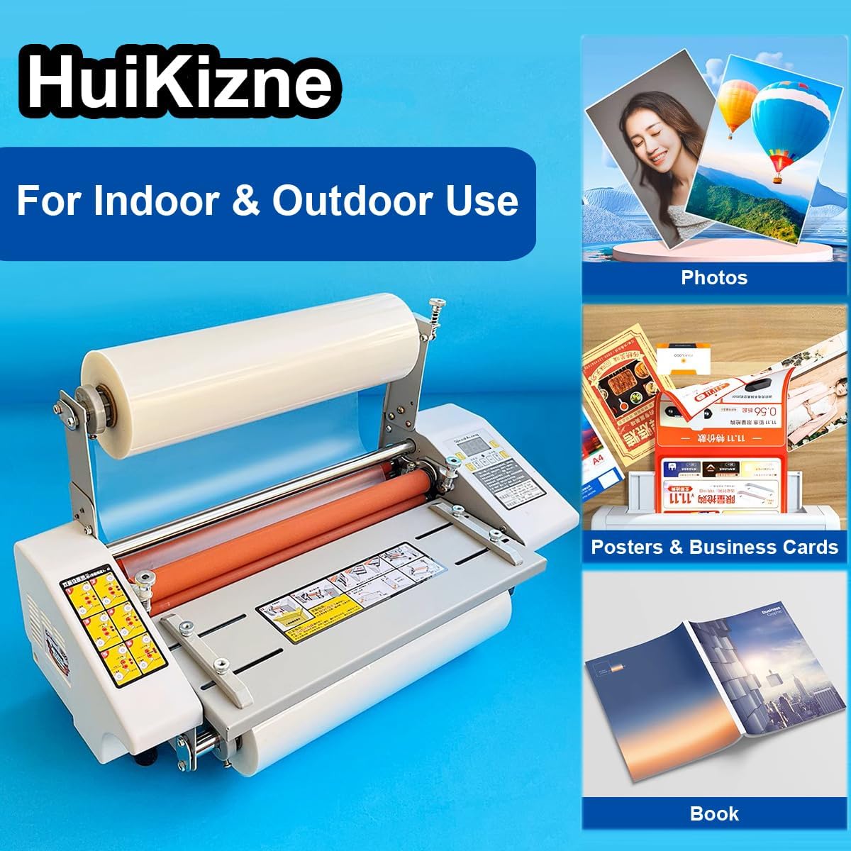 12.6Inchx656Ft Standard Glossy Thermal Laminating Film BOPP Thermal Film Hot Roll Laminating Film, 1Inch Core, 1Mil(28mic) Thickness Laminate Rolls