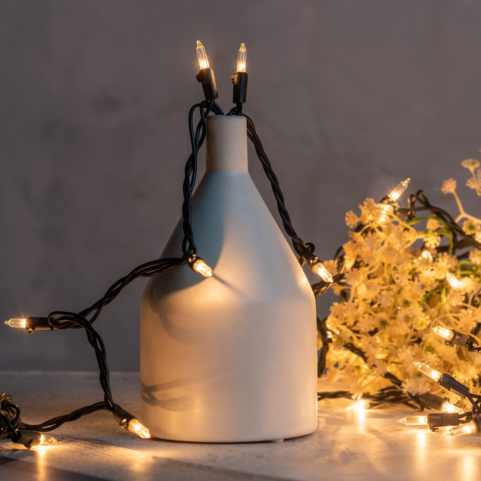 Luces de Navidad transparentes con cable negro, paquete de 2 juegos de 100 luces navideñas de 33 pies con certificación UL (transparente, cable negro) 3