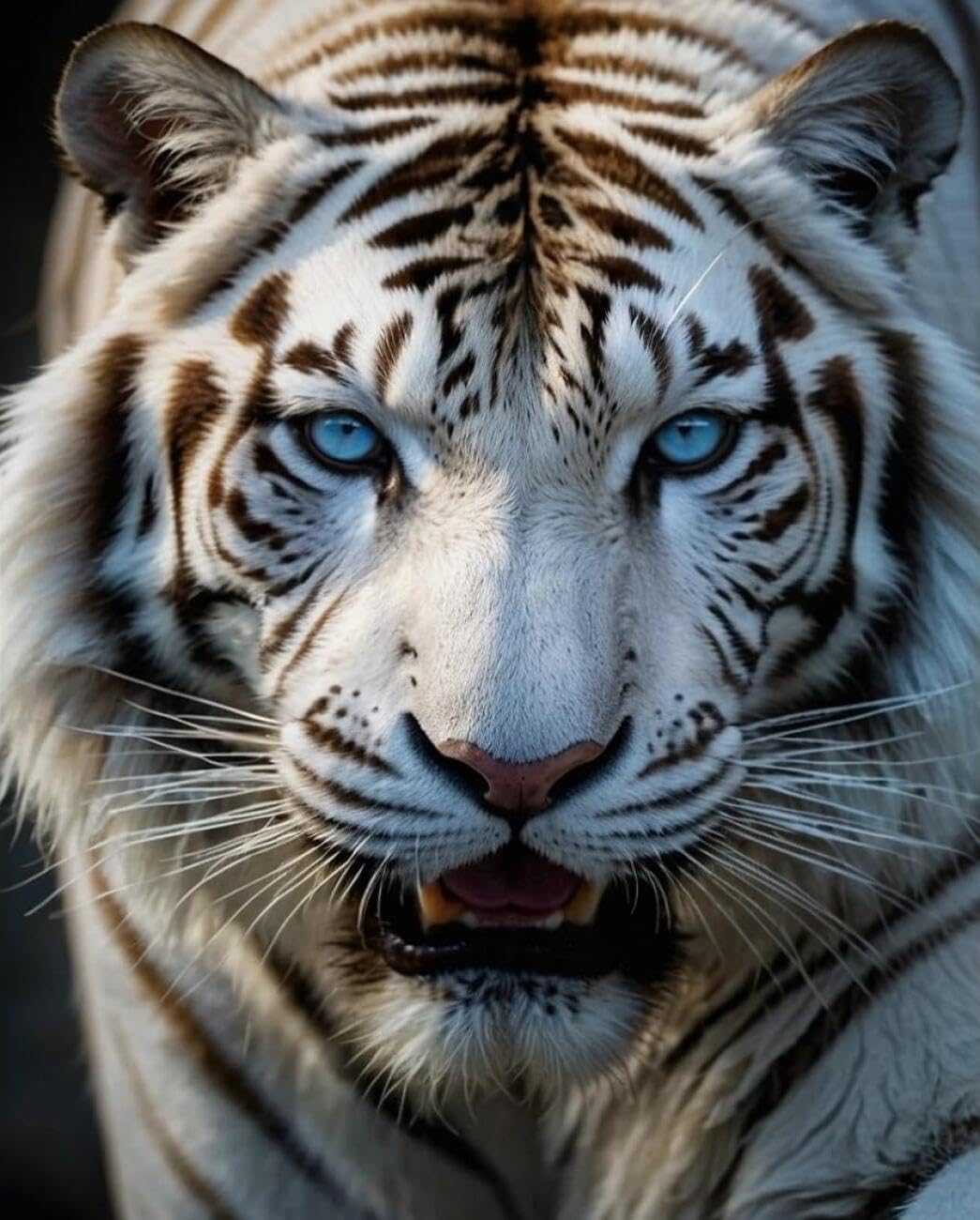 AxiangziK DIY Embroidery Kits White Tiger Portrait 11CT 80x100cm