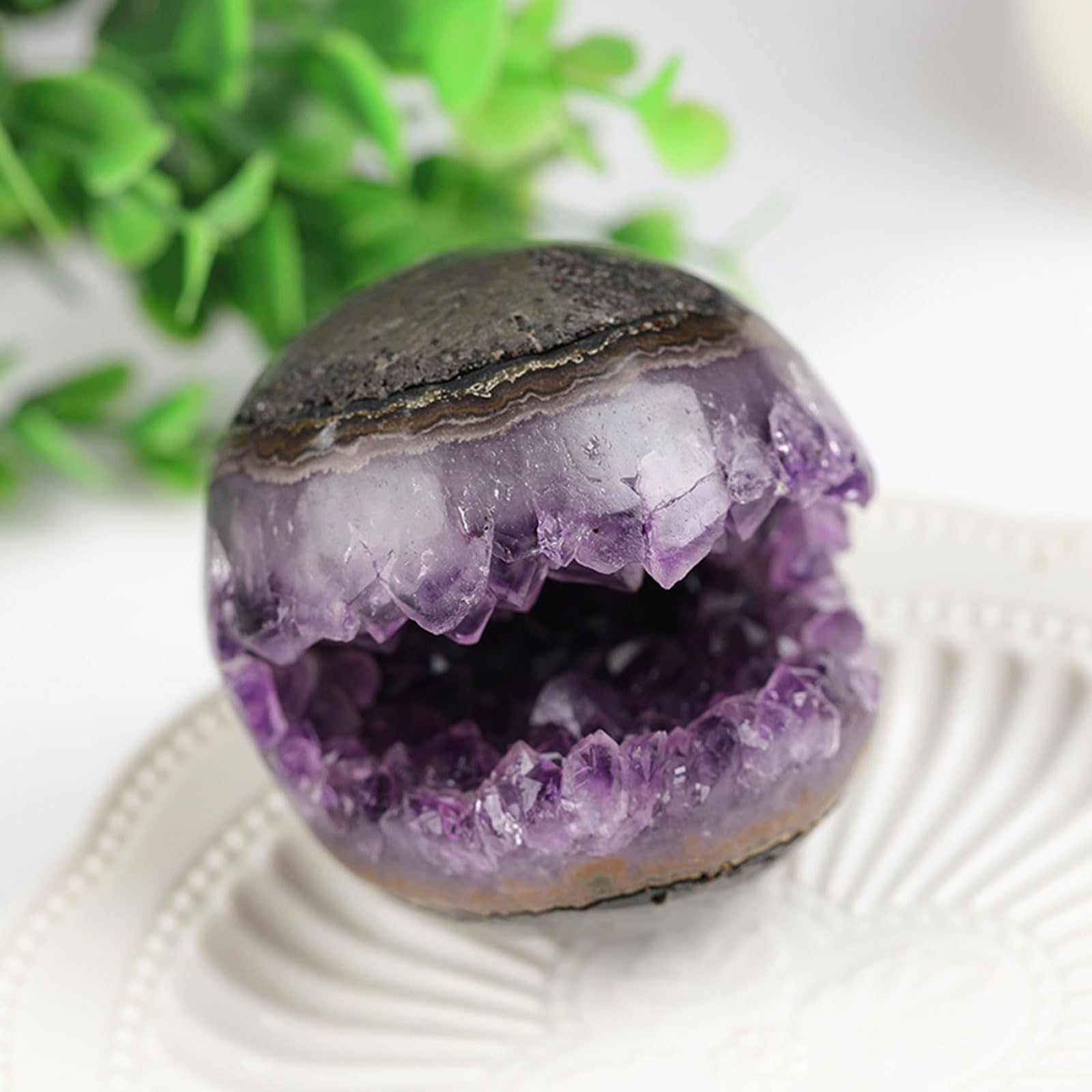 HHCTEBEC Natural amethyst cave rough stone, amethyst cluster