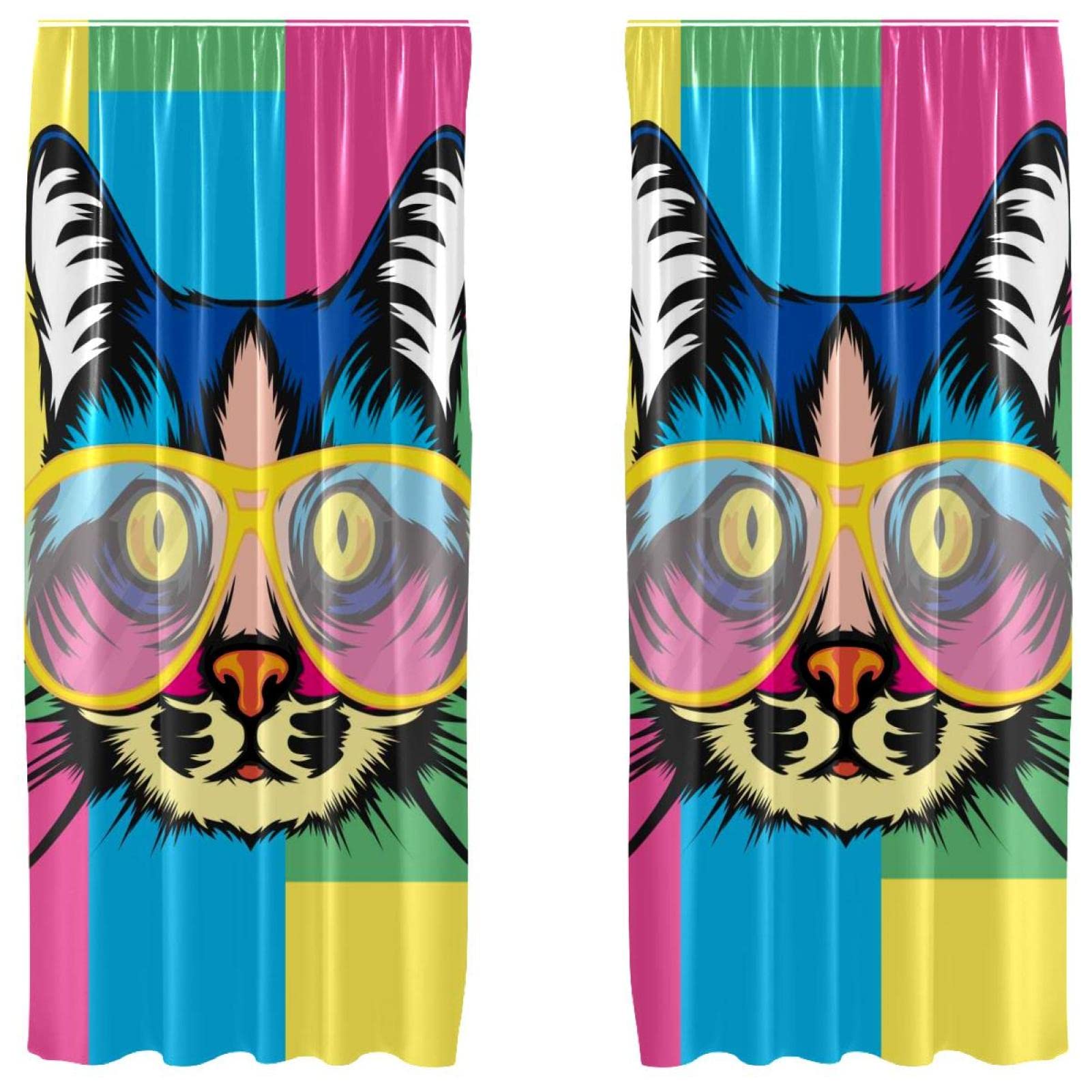 Panneaux de rideaux motif chat pour chambre : protégez votre intimité