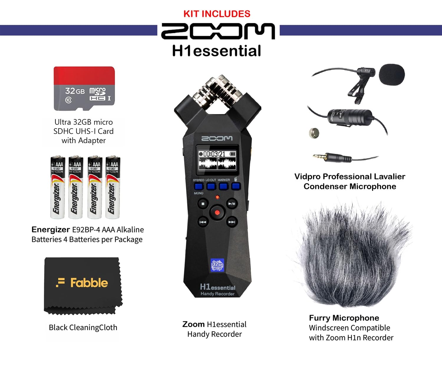 Amazon.com: Zoom H1essential Handy Recorder Bundle with