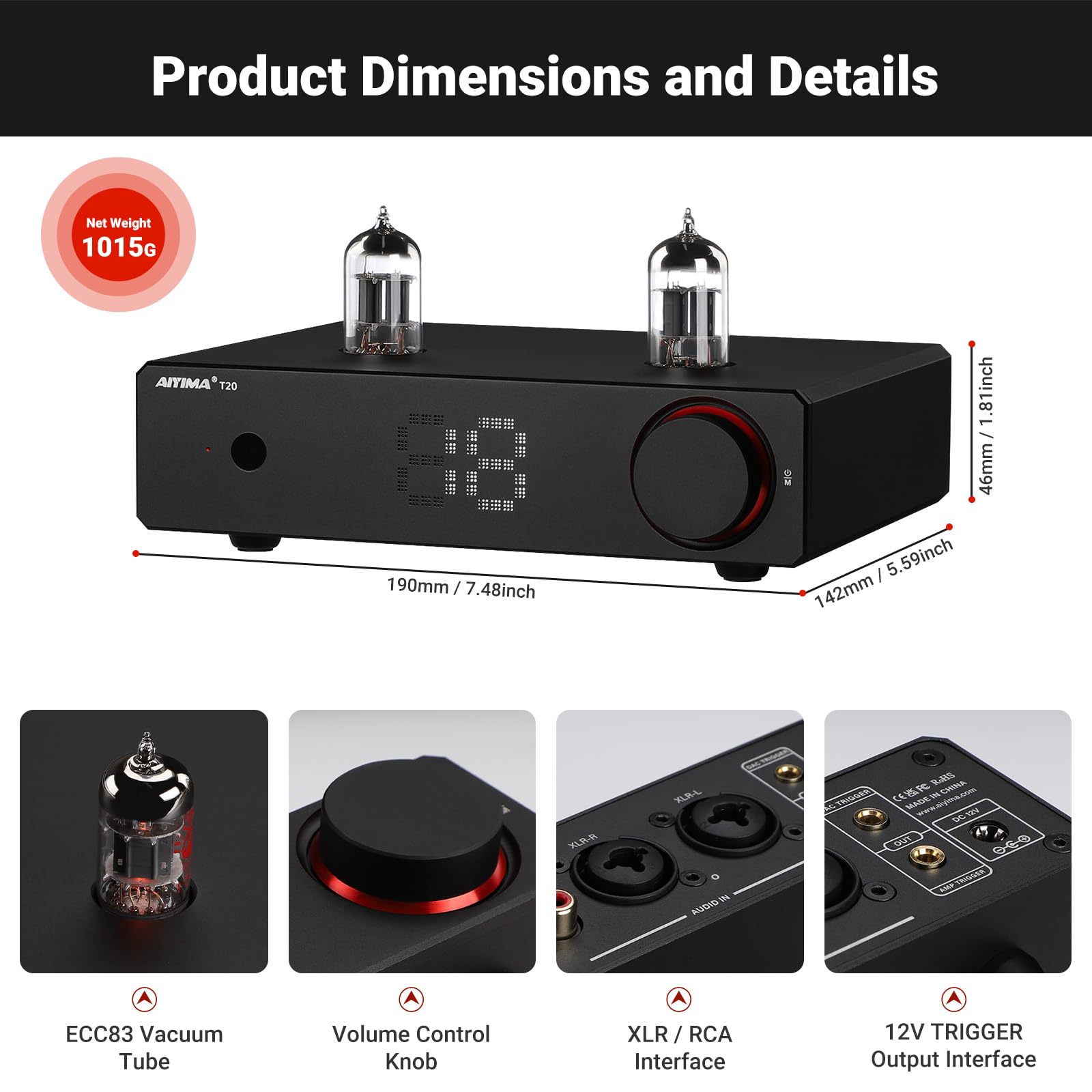 Amazon.com: AIYIMA T20 Fully Balanced ECC83 Tube Preamplifier for