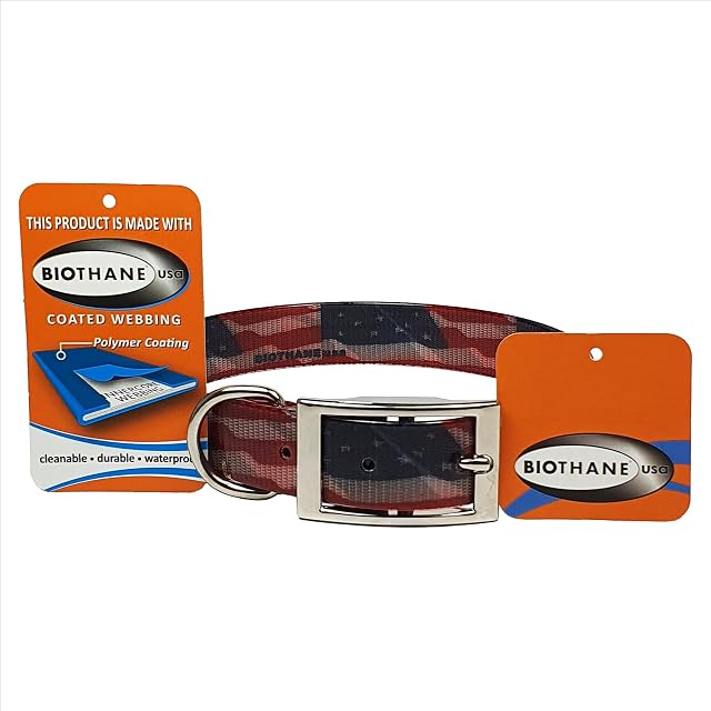 Foto 3 de 3 de Collar para perros Biothane Gold (US Flag)