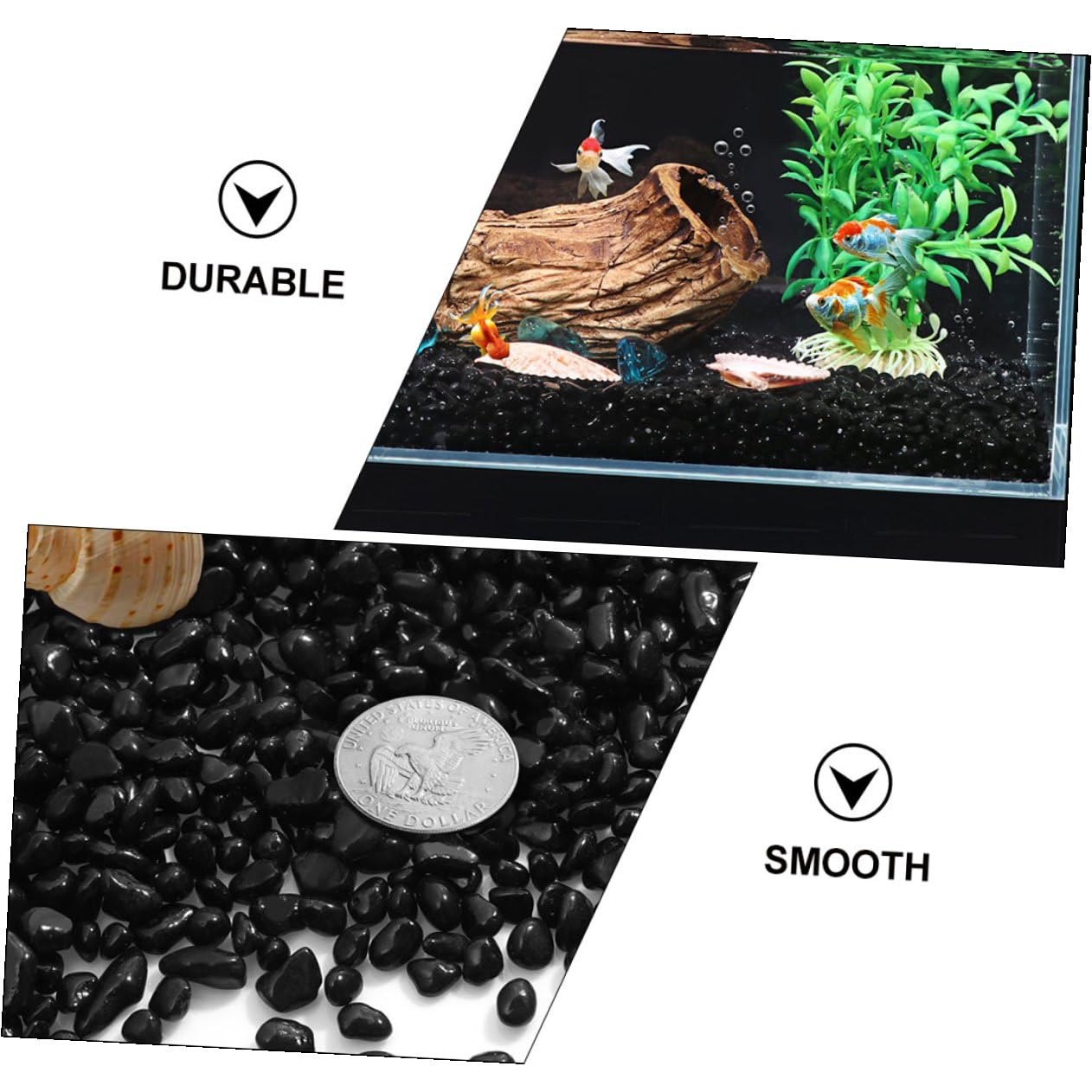 GALPADA Ghiaia per Acquario Nera 1900 G Ciottoli Decorativi Sicuri per Pesci Pietre Naturali per Acquari D’Acqua e Decorazioni Paesaggistiche per Acquari e Terrari