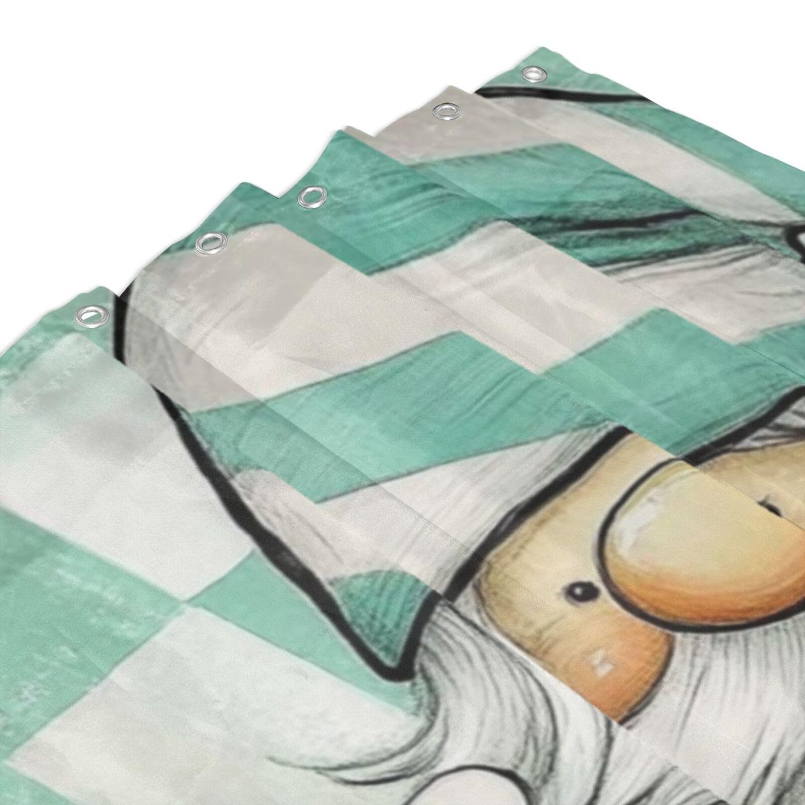 Cortina de ducha de tela de poliéster impermeable con estampado de mariposas y margaritas, 152 x 183 cm, con 12 ganchos, secado rápido, lavable
