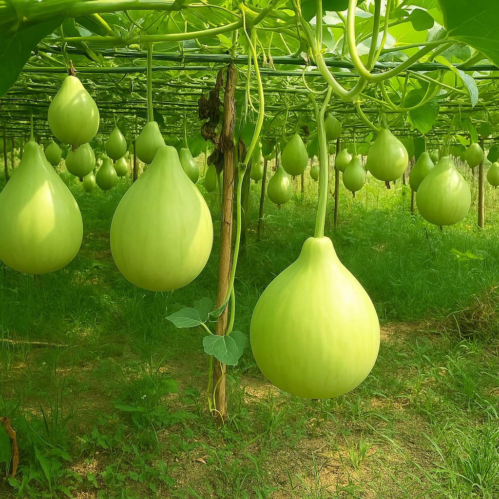 Bottle Gourd Round Hybrid Seeds for Home Garden for Planting - 10 Seeds