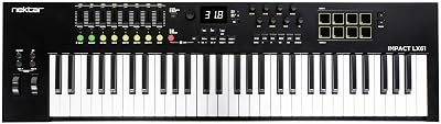 Nektar Impact LX61 mk3 MIDI Keyboard Controller | 61 Key Velocity-Sensitive Keyboard with DAW Integration, Pads, Faders,