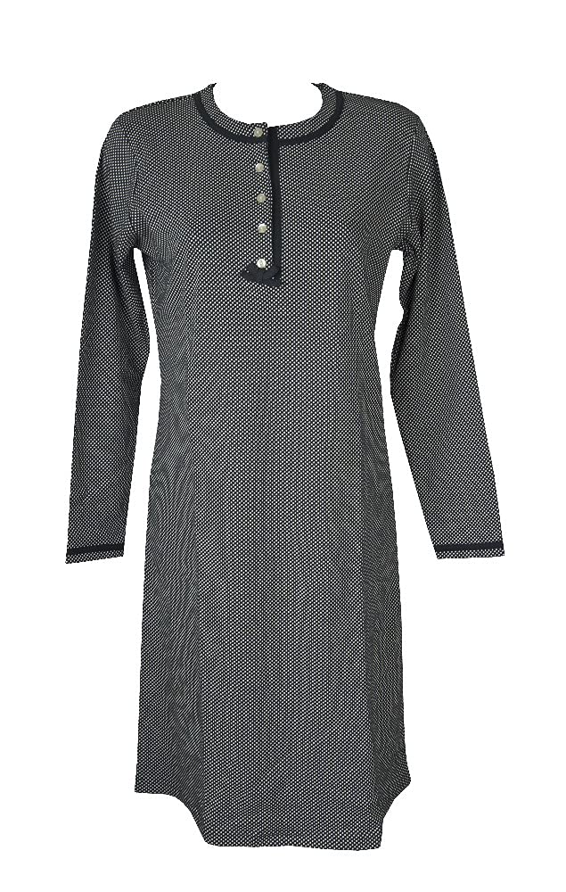 RAGNO Camicia da Notte Donna Invernale Manica Lunga Scollo Serafino Cotone Interlock Articolo DA55NK