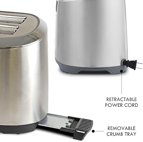 Miniatura 6 de Kenmore Tostadora de 4 rebanadas  Aparato de cocina de encimera de ranura extra ancha, función de descongelación, dolor de parrilla, 9 ajustes de