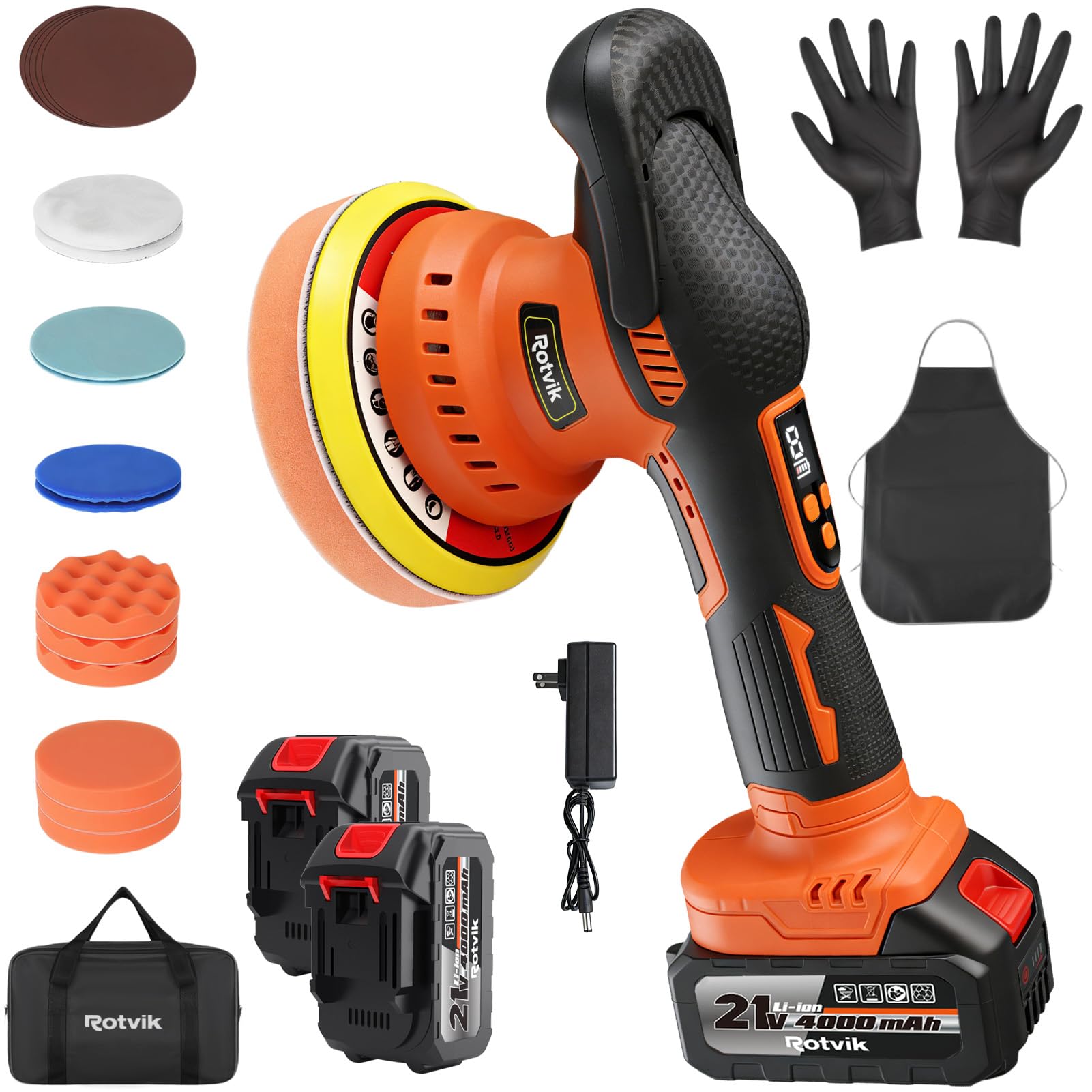 Rotvik Cordless Car Buffer Polisher Kit