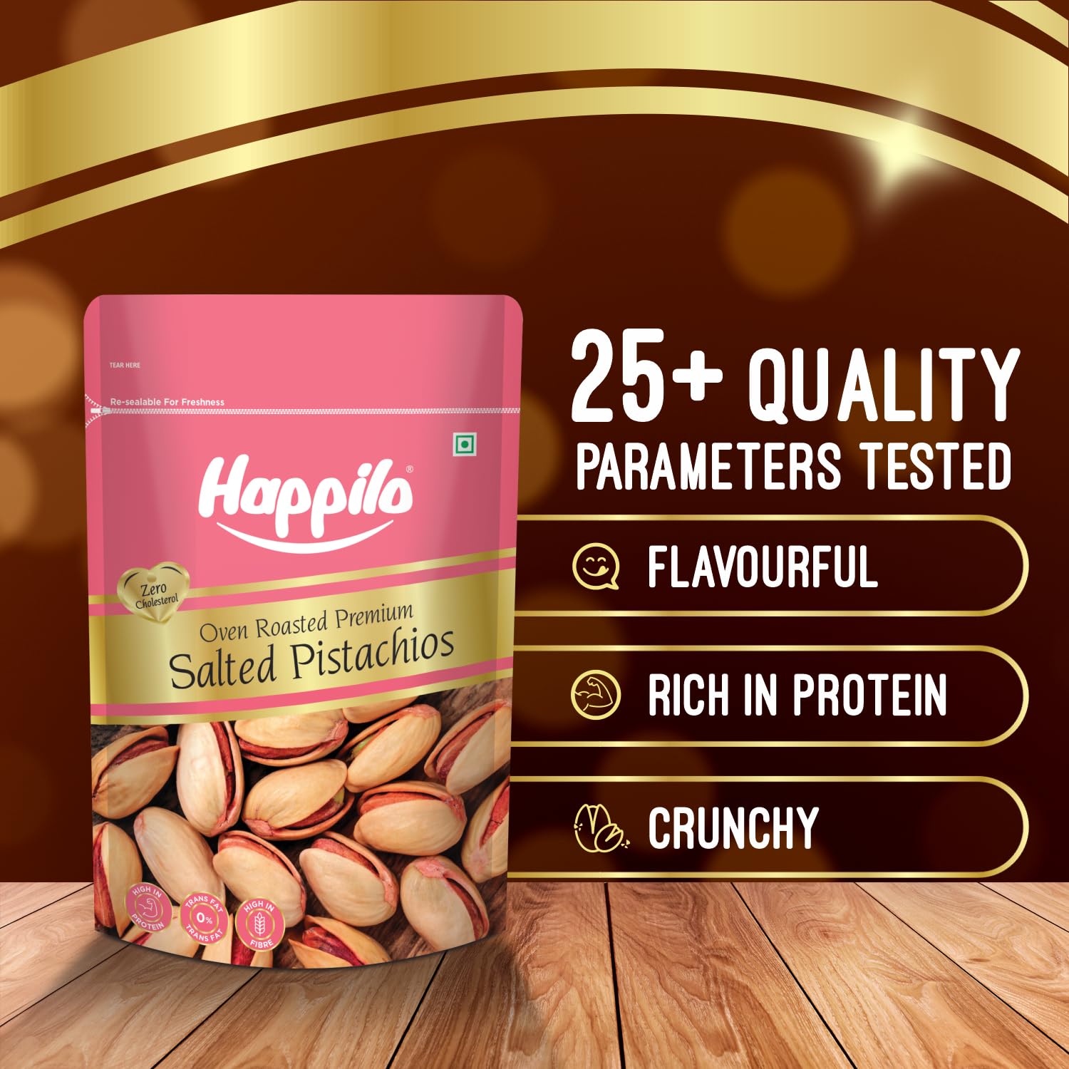Happilo Premium Iranian Roasted and Salted Pistachios, 200g