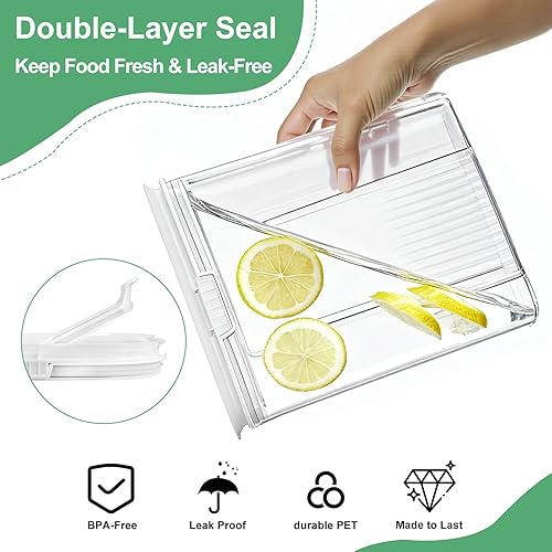 Miniatura 3 de Almacenamiento de recipientes para cereales, 3 recipientes herméticos para almacenamiento de alimentos PET con tapas (4 litros135.2 onzas) para