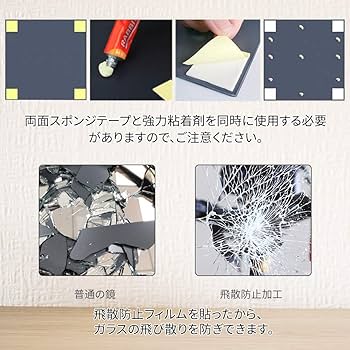 Amazon.co.jp: arttranson 壁掛けミラー 六角鏡 壁 貼り付け 六