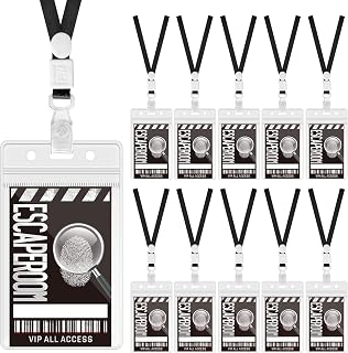 WANGDEFA Top Secret Party Favors Escape Room Mystery ID Pass Set, 10 Pieces, PVC Material, 2.1 x 3.3 Inch