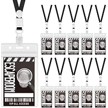 WANGDEFA Top Secret Party Favors Escape Room Mystery ID Pass Set, 10 Pieces, PVC Material, 2.1 x 3.3 Inch