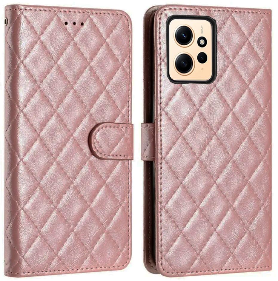 SHINESTAR Ultimate Leather 3D Finish Imprinted Rhombus Pattern Grid Textured Design Flip Back Cover for Redmi Note 12 4G Back Cover with Wallet Stand - Peach (B0CDRT7ZH1) Amazon Price History, Amazon Price Tracker