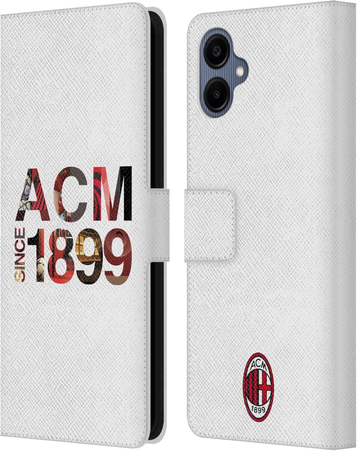 Head Case Designs Officially Licensed AC Milan 1899 Adults Leather Wallet Case Compatible with Samsung Galaxy A06 4G / 5G