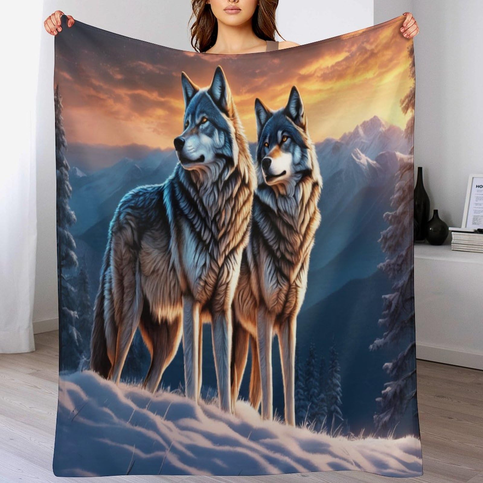 Couverture loup polaire pour des soirées cocooning chaleureuses au balcon