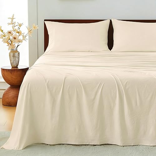 GOKOTTA Juego de sábanas de 4 piezas, tamaño King, bolsillo profundo de 10 a 16 pulgadas, correas elásticas antideslizantes en las esquinas,