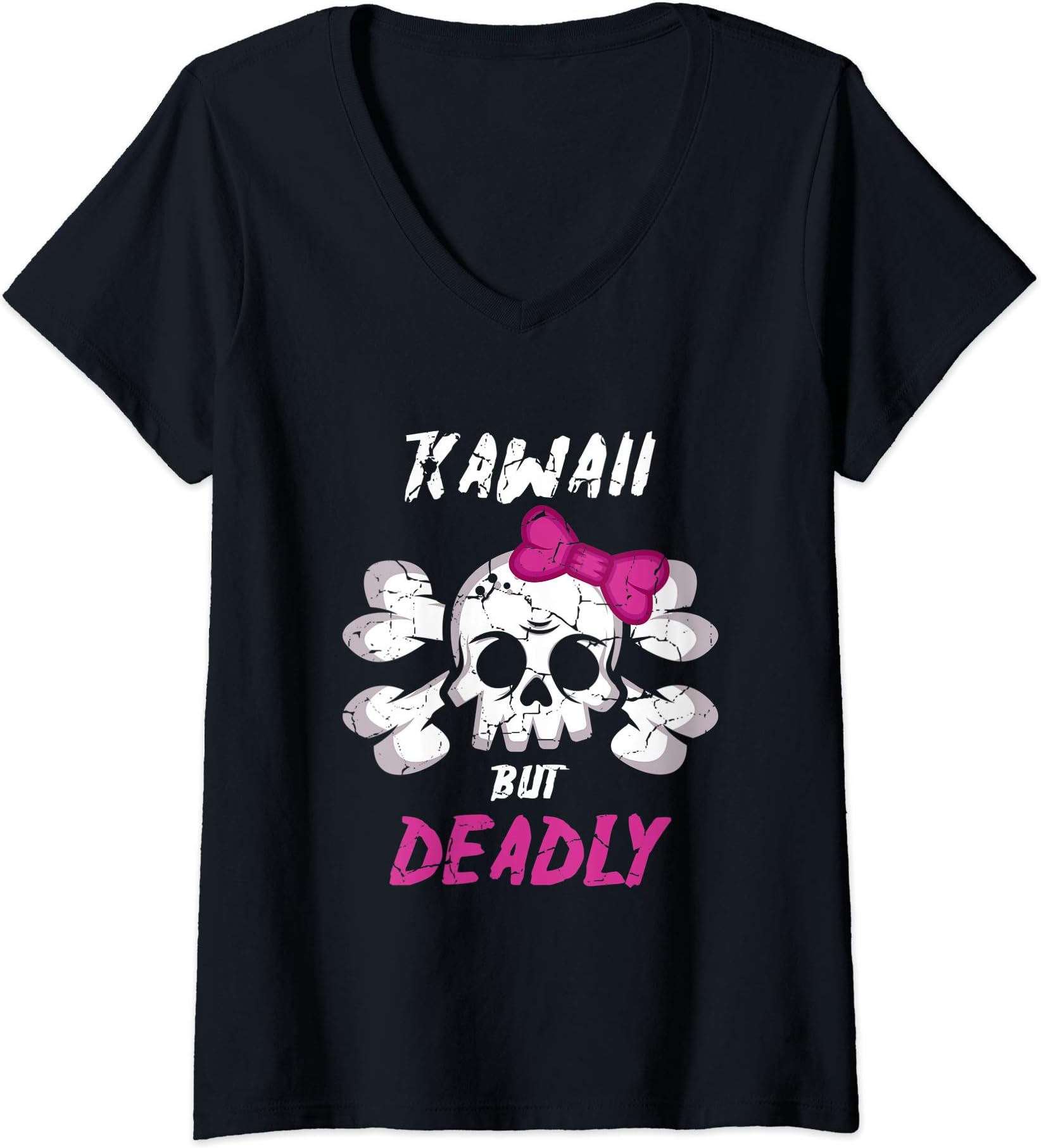 Womens Cute Kawaii But Deadly Japanese Or Asian V-Neck T-Shirt