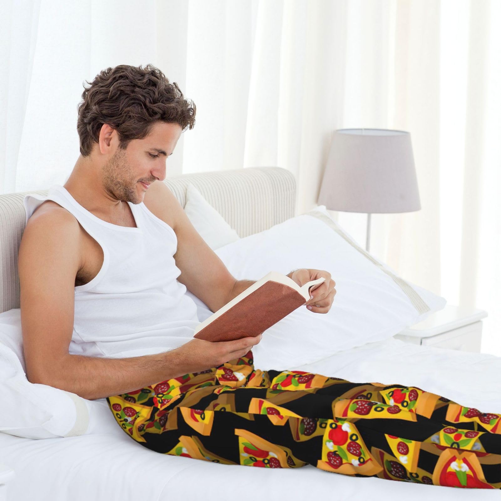 Pantalon de pyjama 3D Pizza pour homme avec poches latérales