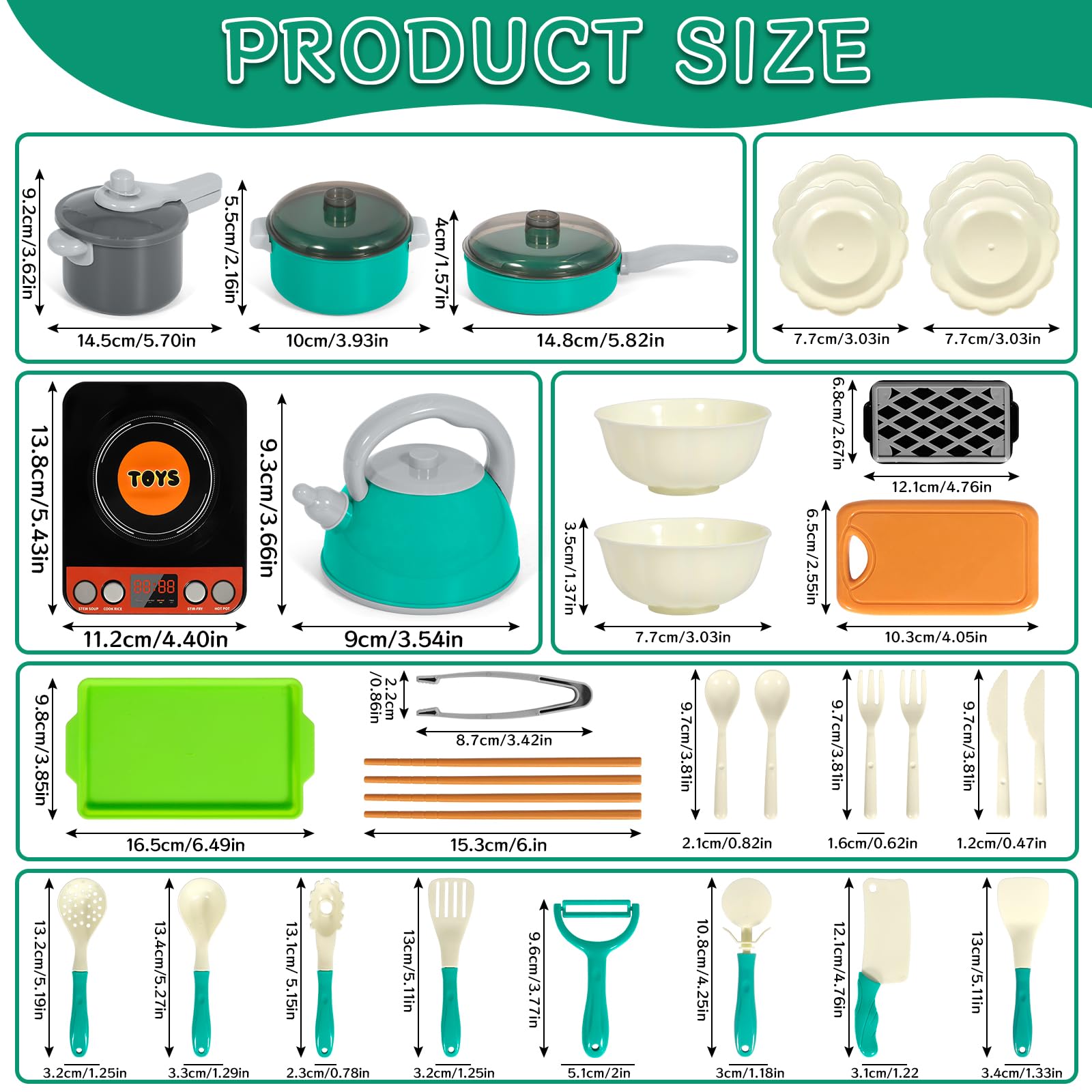 76 Pcs Accesorios de Juguetes de Cocina para Niños, Juguetes de Cocina con Ollas y Sartenes, Juego de Roles de Chef Infantil para Niños y Niñas de 3 4 5 6 7 8 Años — view 2