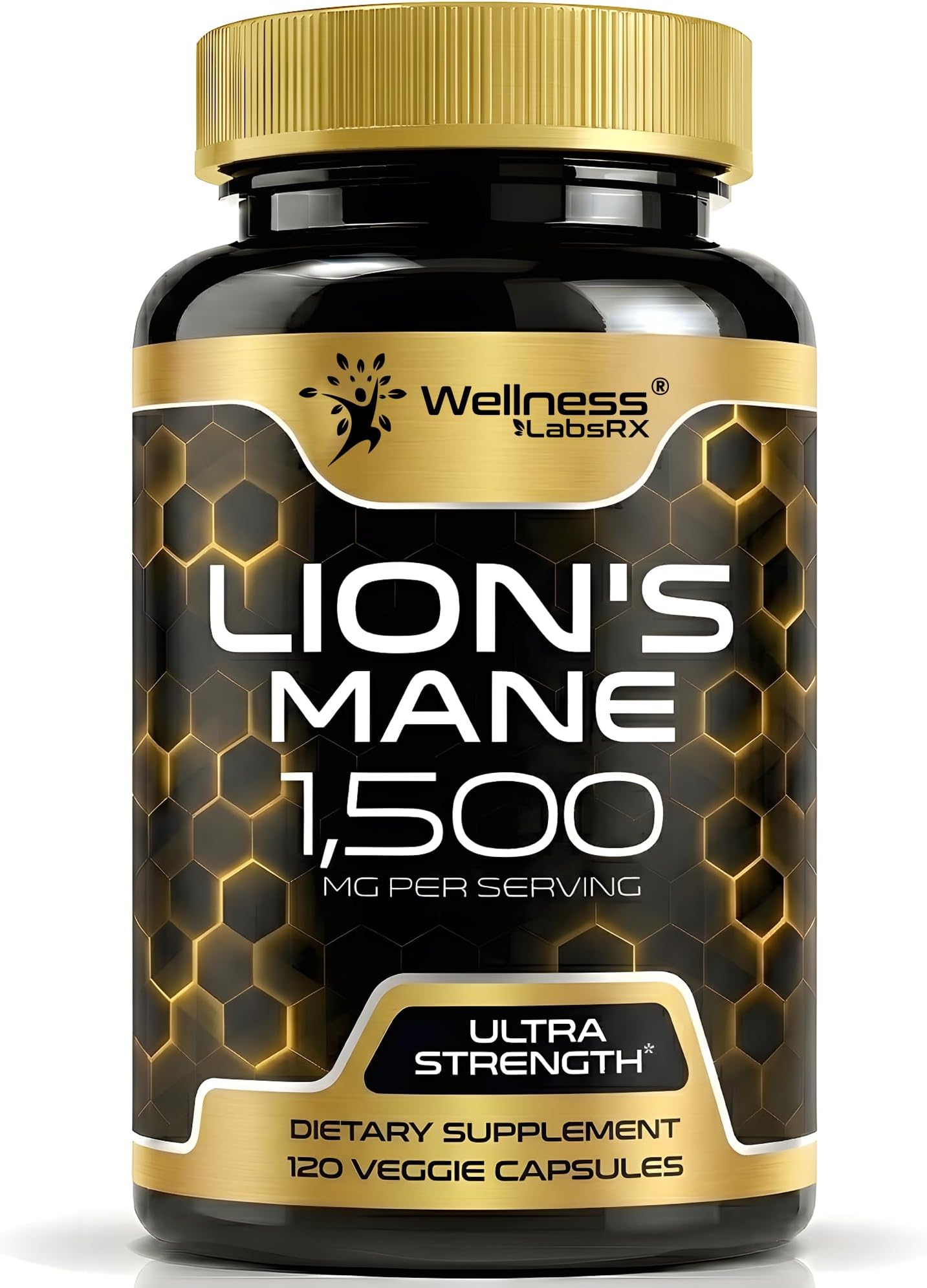 Lions Mane Supplement Capsules - 120 Count - Mushroom Supplement, Brain Supplements for Memory and Focus, Lion's Mane Mushroom Capsules Organic - Cognitive and Immune Support, Focus Supplement
