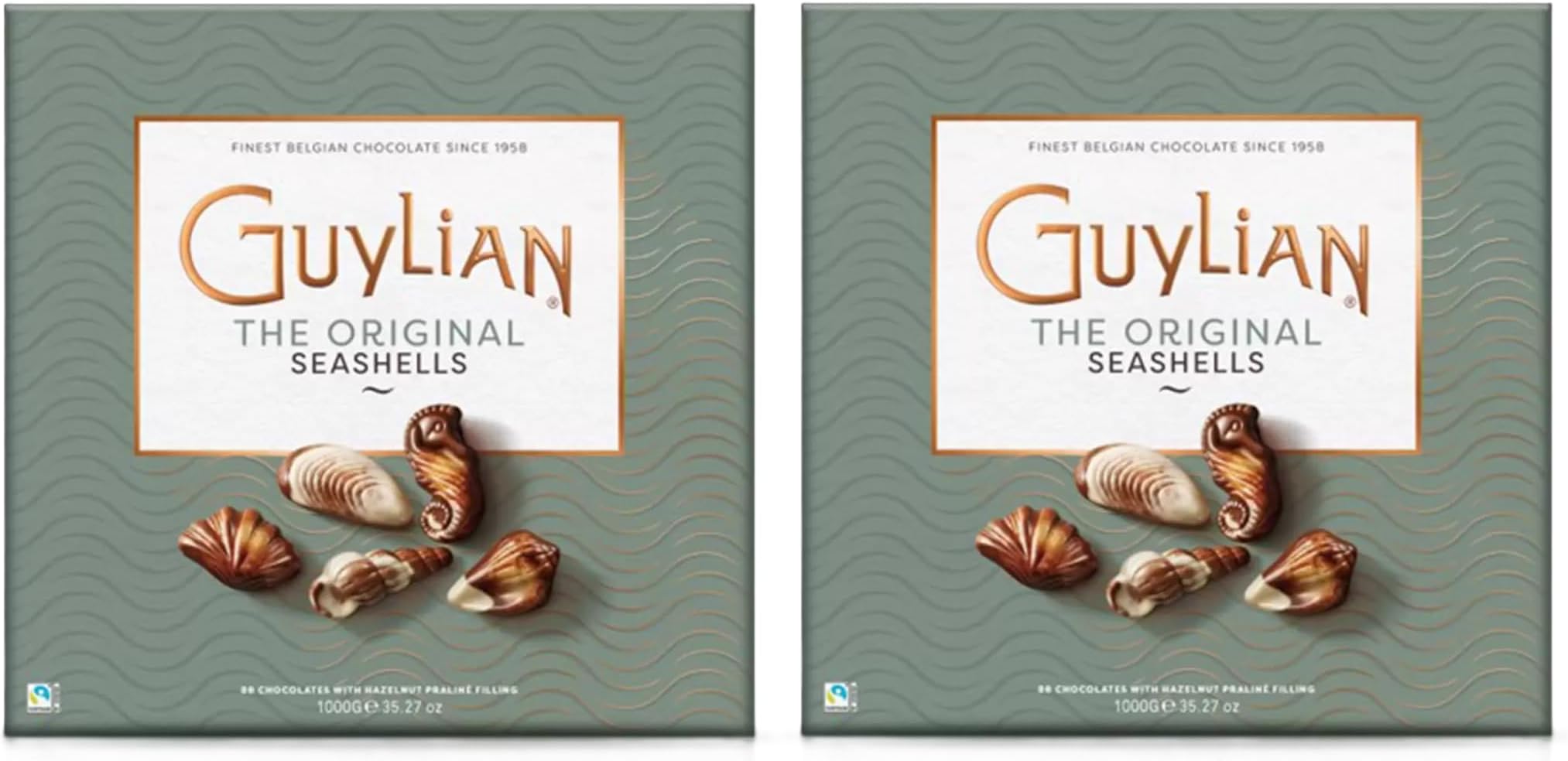 Guylian Chocolate Seashells - Guylian 88 Finest Belgian Chocolate Sea Shells Milk Chocolate Pralines - Christmas, Party, Birthday, Special Occasions, Chocolate Gift Box- 2 X 1kg Box - Sold By Persis