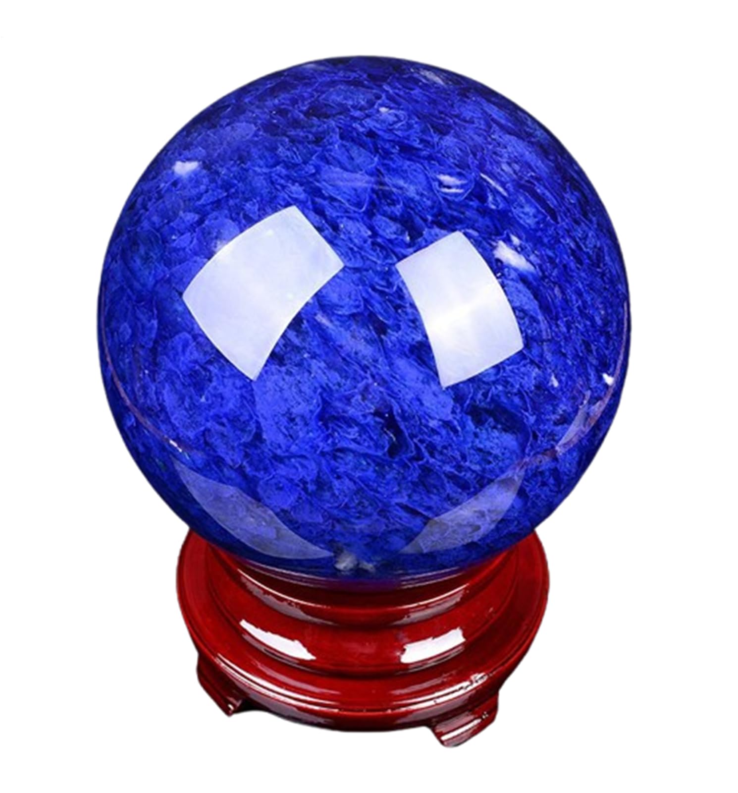 CYVXCPPGI Blue Crystal Ball Melting Quartz Crystal Sphere with Stand Magic Crystal Ball Sculpture Figurine Decoraive Ball Sphere Home Decor Table Craft,180mm/7.1in