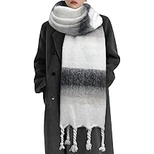 女式冬季围巾,男女大块围巾,马海尔复古格子围巾羊绒毡毯裹