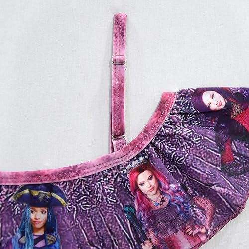 Miniatura 3 de N-A Descendientes Traje de baño Bikini Conjuntos para Niñas Princesa 2 Piezas Volantes Trajes de baño Dibujos animados Impreso Traje de baño