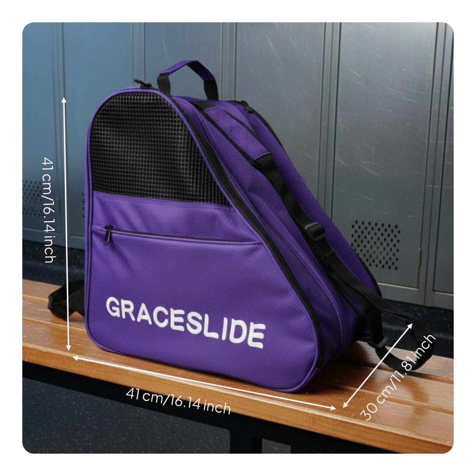 Borsa per Pattini Custodia Porta Pattini Borsa Sportiva Sacca Porta Casco Borsa Attrezzatura con Fondo Rinforzato Antivibrazione E Scomparti Separati
