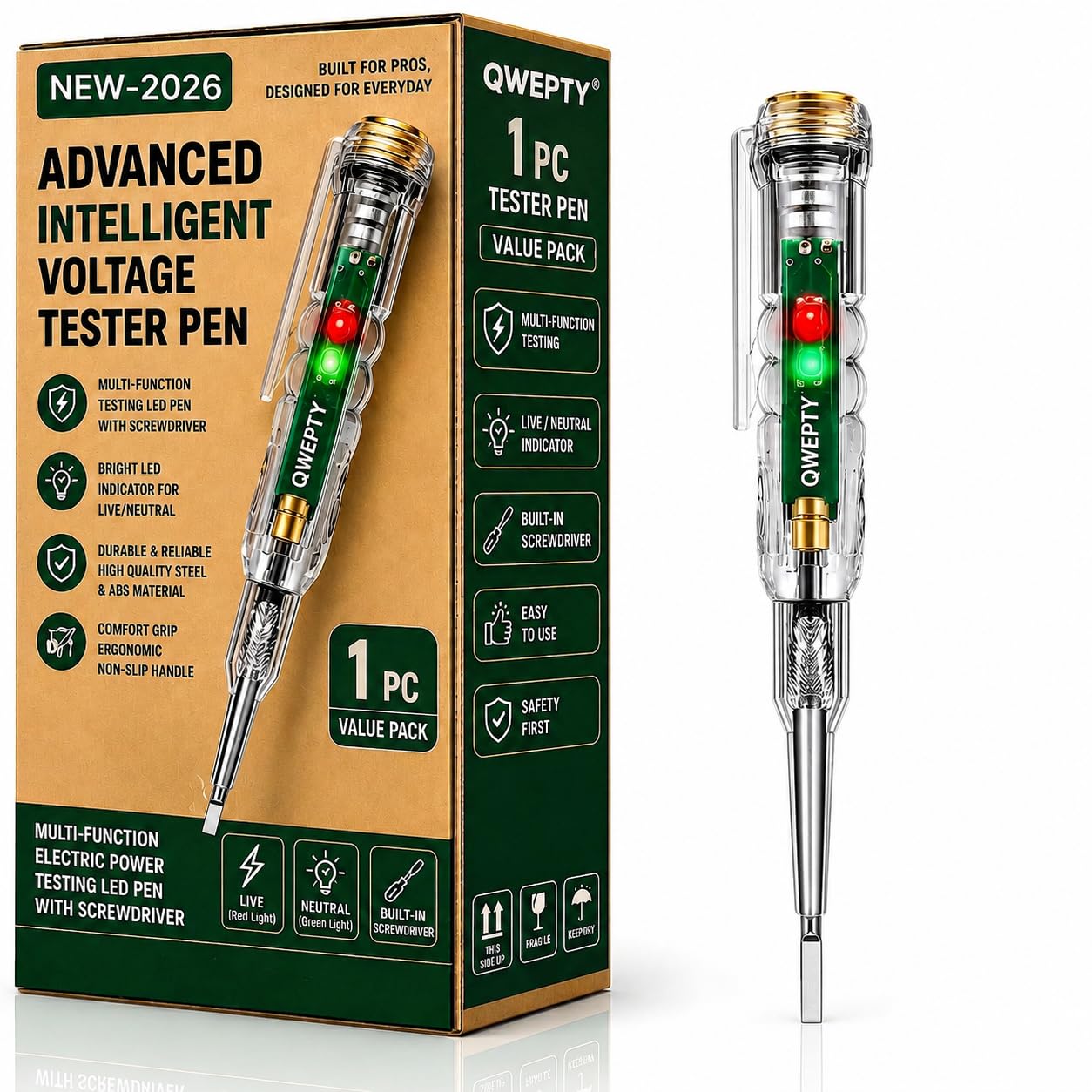 Advanced Intelligent Chip High-Brightness Intelligent Voltage Tester Pen - Multi-function LED Test Pen with Screwdriver for Electric Power Testing, Voltage Tester Detector [ Safety Highlighter Pen ]-image-16
