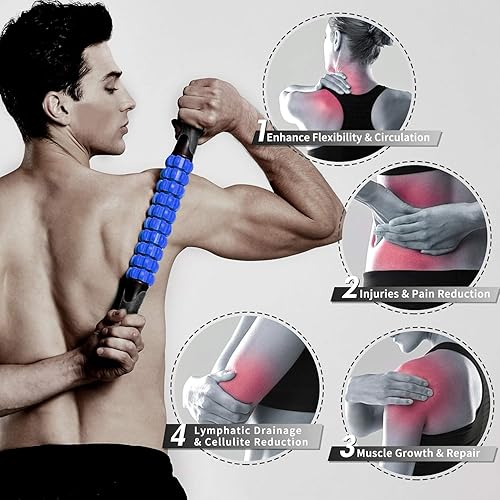 Miniatura 2 de Rodillo muscular, rodillo de masaje para aliviar el dolor muscular, calambres, ayuda a las piernas a la recuperación de las articulaciones traseras