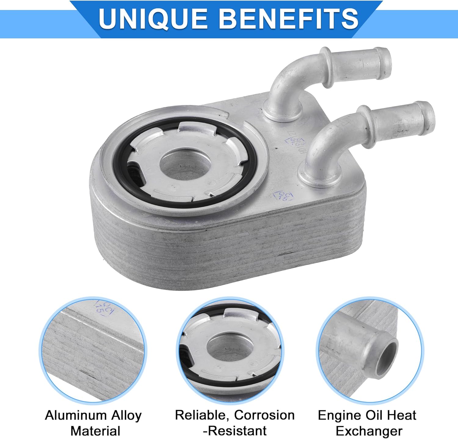 Engine Oil Cooler Kit Compatible for Chrysler 200 Sebring, Durable Aluminum Alloy Silver Tone Transmission Oil Cooler with O-Ring Seal and Bolts