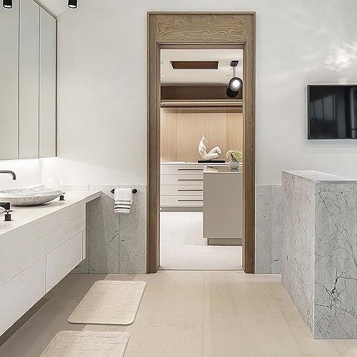 Miniatura 2 de BSAOUTZ Juego de 3 alfombras de baño de espuma viscoelástica, absorbentes, antideslizantes, de secado rápido, lavables a máquina, alfombras de