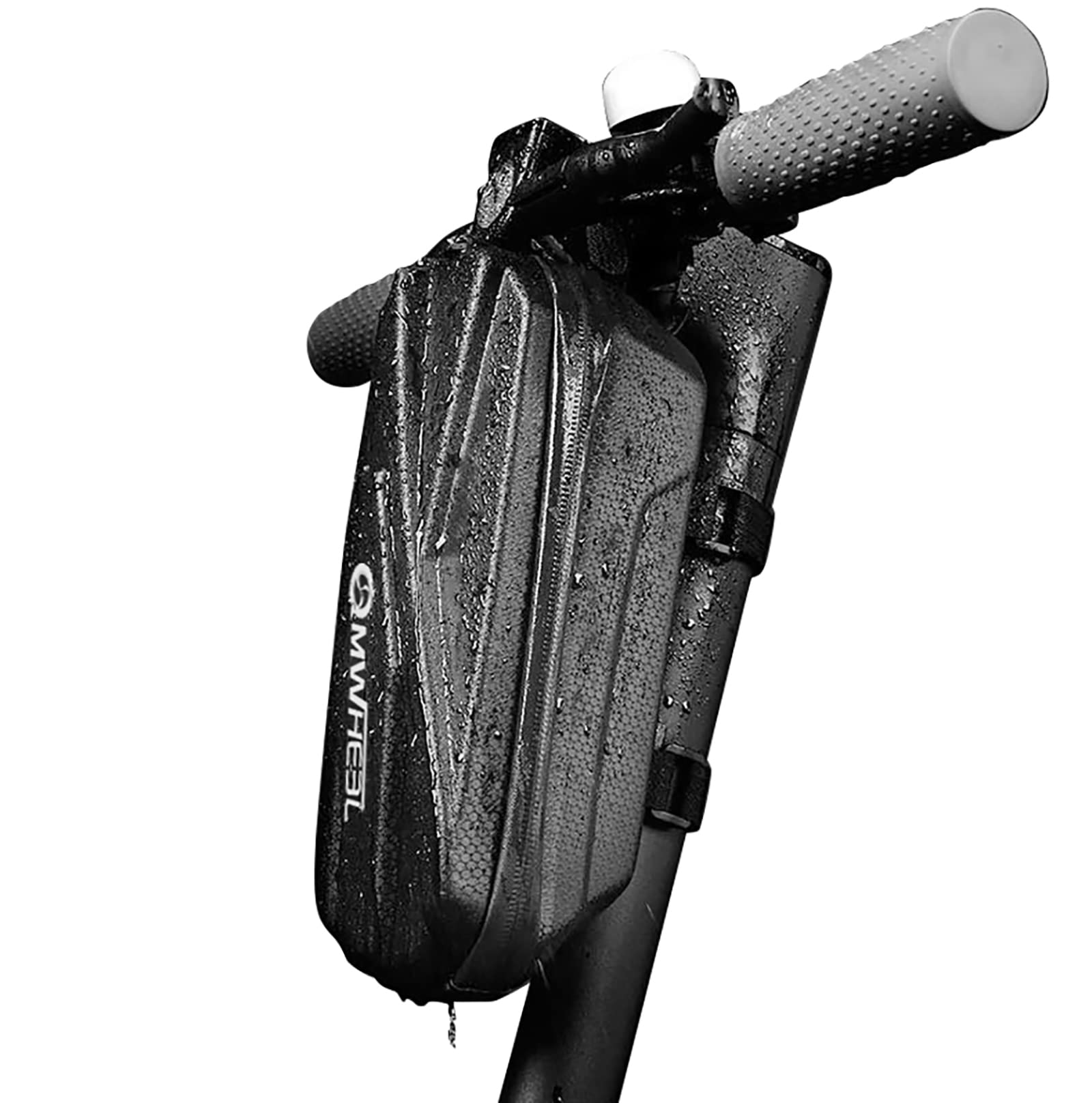 QMWHEEL 2L Electric Scooter Handlebar Bag Front Hanging Bag Waterproof EVA Hard Shell Storage Bag, Compact and Portable Universal Scooter Bag,for Electric Scooter/Electric Bike/Bicycle/Motorcycle